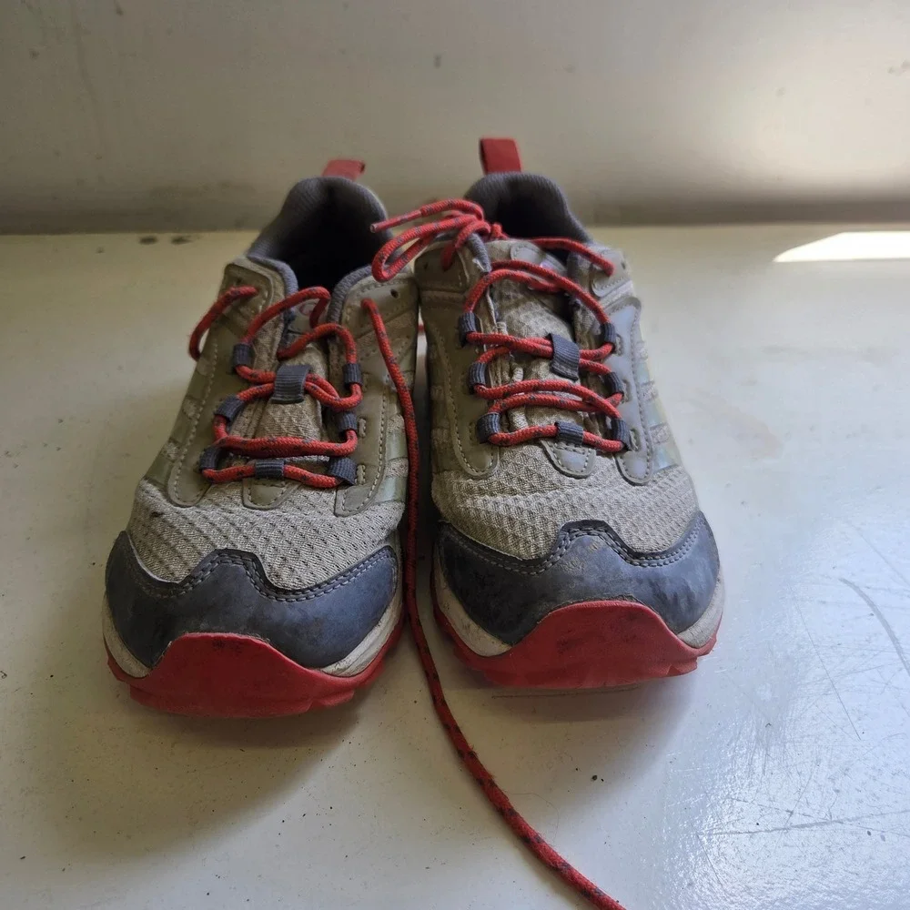 Merrell Moab Speed Low Waterproof Kids Hiking Shoes Grey Green Red MK267550 4M